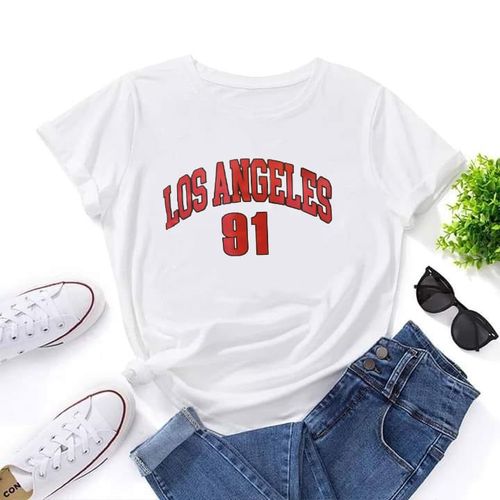 تيشيرت حريمى مطبوع بأكمام قصيرة ,  , سوق حكاية