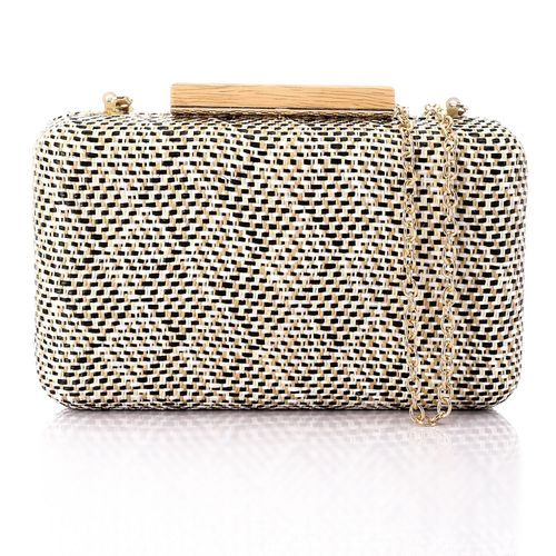Dejavu Straw Details Clutch with Golden Ha ndle  ,  ,  , سوق حكاية