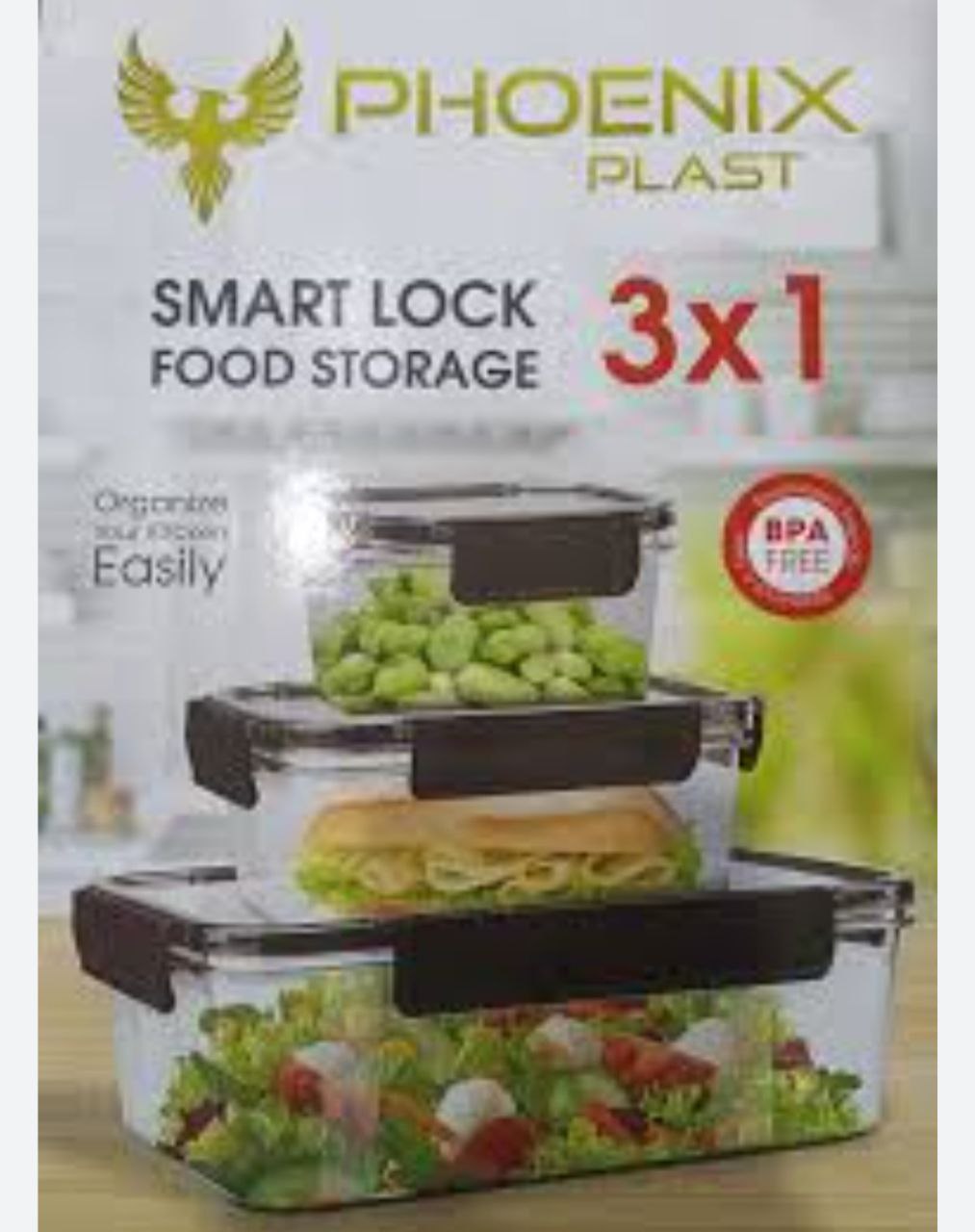 طقم علب ثلاجه اكليريك مقاسات 3*1 فونيكس | سوق حكاية