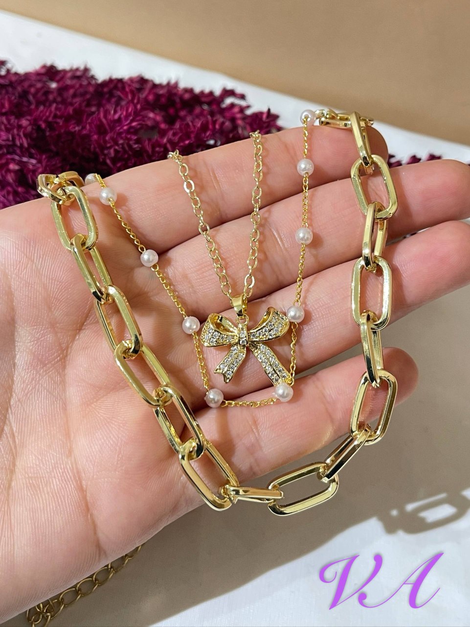 سلسله ٣ دور gold plated اشكال | سوق حكاية